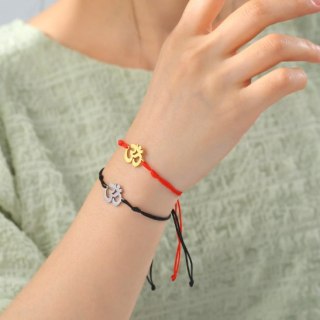 Edelstahl-Schnür-AUM-Armband verstellbar Rot