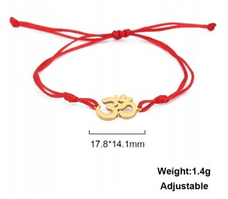 Edelstahl-Schnür-AUM-Armband verstellbar Rot