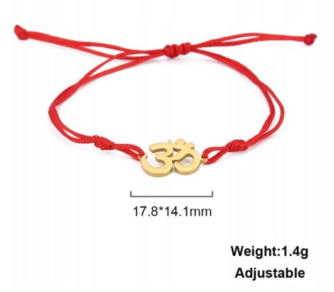 Edelstahl-Schnür-AUM-Armband verstellbar Rot