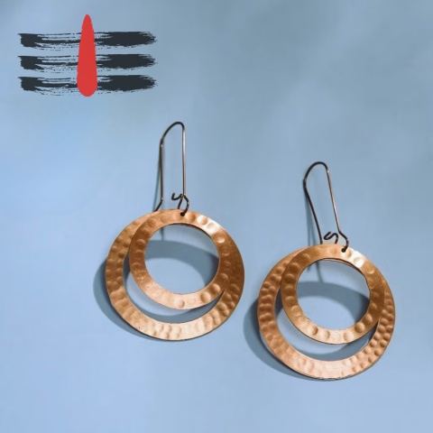 Ohrringe aus gehämmertem Kupfer *Kupferohrring ISHA Ohrringe aus gehämmertem Kupfer *Kupferohrring ISHA