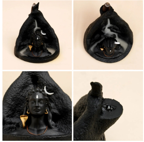 Adiyogi Backflow - Räucherstäbchenhalter + 15 Räucherstäbchen