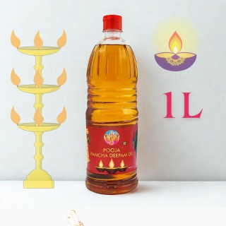 BIG Pooja Pancha Deepam Öl Lampenöl 1 LITER