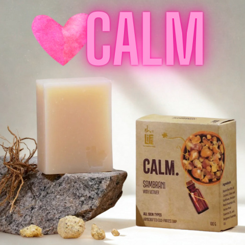 ISHA CALM Sambrani Seife mit Vetiver, handgefertigt