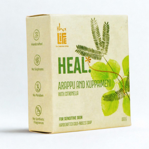 ISHA HEAL Handgemachte Seife mit Arappu und Kuppaimeni mit Citronella