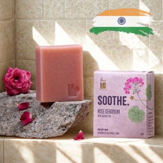 ISHA SOOTHE Handgemachte Seife mit Rosengeranie und Kokosöl