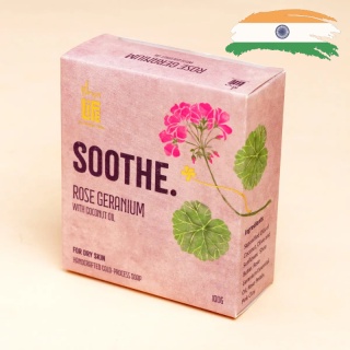 ISHA SOOTHE Handgemachte Seife mit Rosengeranie und Kokosöl