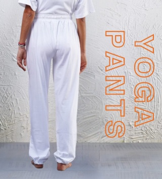 Unisex Yogahose aus Bio-Baumwolle - Weiß