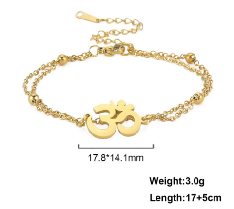 AUM-Symbol Edelstahl-Anhänger-Armband Verstellbar AUM-Symbol Edelstahl-Anhänger-Armband Verstellbar