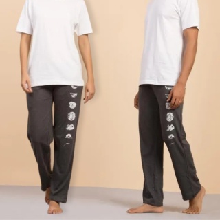 Hose mit Mondprint - dunkelgrau UNISEX