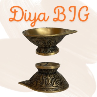 LARGE Diya Messing mit Sockel (handgefertigt) ISHA Lampe