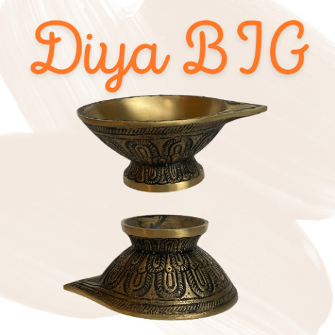 LARGE Diya Messing mit Sockel (handgefertigt) ISHA Lampe