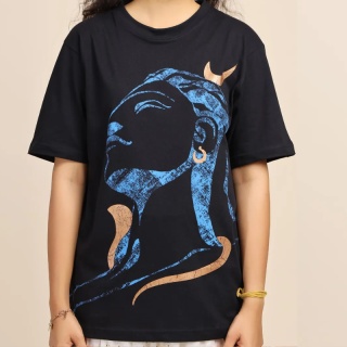 Adiyogi Abharanami - Schwarz-blaues T-Shirt ISHA UNISEX