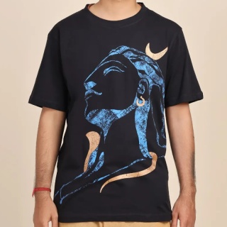 Adiyogi Abharanami - Schwarz-blaues T-Shirt ISHA UNISEX