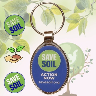 SAVE SOIL - ISHA Ovaler Schlüsselanhänger