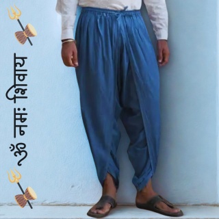 Dhoti - Farbe INDIGO Panchakacham Bio-Baumwolle - Hose