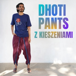 Dhoti Hose mit Taschen – Deep Plum – (Unisex) ISHA Bio-Baumwolle