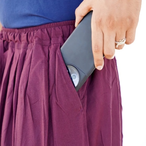 Dhoti Hose mit Taschen – Deep Plum – (Unisex) ISHA Bio-Baumwolle