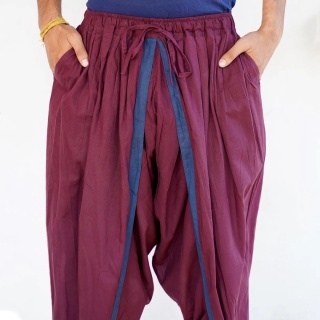 Dhoti Hose mit Taschen – Deep Plum – (Unisex) ISHA Bio-Baumwolle