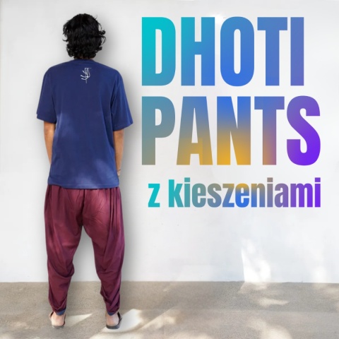 Dhoti Hose mit Taschen – Deep Plum – (Unisex) ISHA Bio-Baumwolle