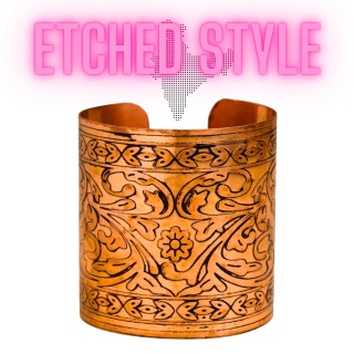 Geätztes COPPER STYLE Handdekoriertes und geätztes schönes ISHA Kupferarmband