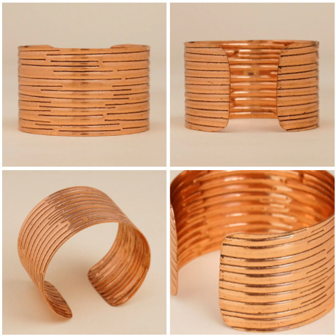KUPFERMANSCHETTE Handverziertes wunderschönes Kupfer-Isha-Armband