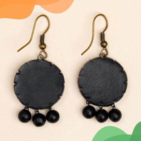 Midnight Bloom Terrakotta Ohrringe - Handgefertigt von ISHA