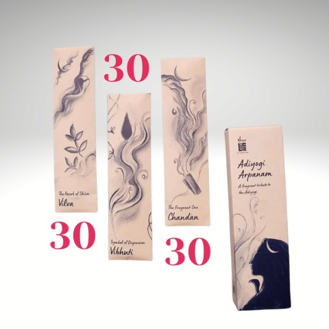 90 Stück. ADIYOGI ARPANAM Räucherstäbchen-Set 3 Stück. ISHA