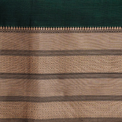 Mitternachtsgrün und Creme Geweihte Sari Baumwolle Devi LARGE Geweihte Sari Baumwolle Devi GROSS