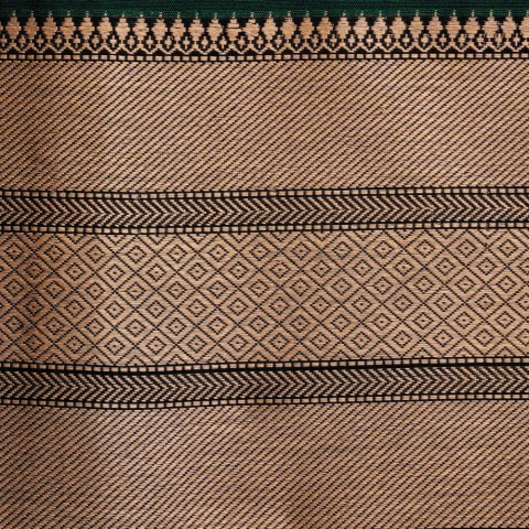 Mitternachtsgrün und Creme Geweihte Sari Baumwolle Devi LARGE Geweihte Sari Baumwolle Devi GROSS