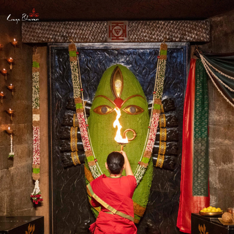 Mitternachtsgrün und Creme Geweihte Sari Baumwolle Devi LARGE Geweihte Sari Baumwolle Devi GROSS