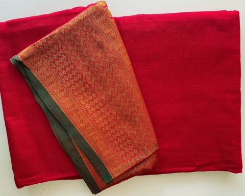 Feurige rote und goldene Baumwolle energetisierter Sari Sari Baumwolle Devi LARGE