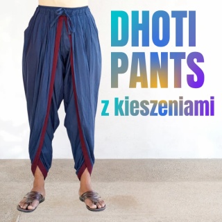 Dhoti Hose mit Taschen – Tiefblau – (Unisex) ISHA