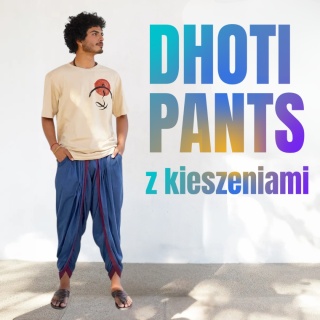 Dhoti Hose mit Taschen – Tiefblau – (Unisex) ISHA