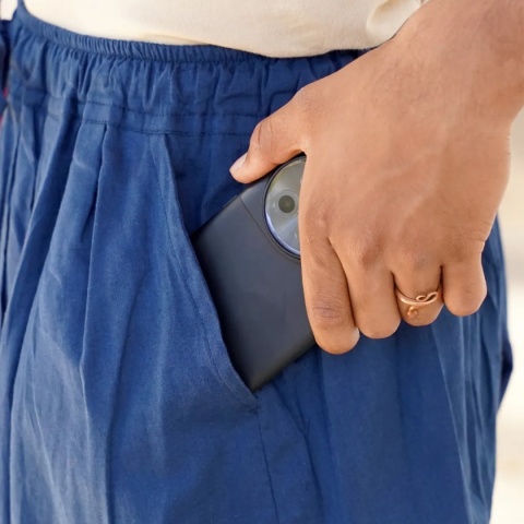 Dhoti Hose mit Taschen – Tiefblau – (Unisex) ISHA