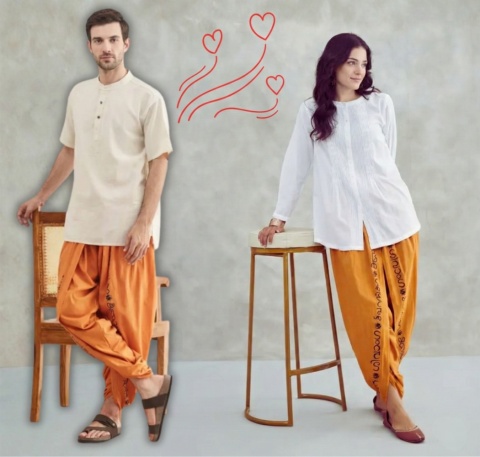 Shivanga Panchakacham (Dhoti-Hose) – ORANGE – (unisex) ISHA