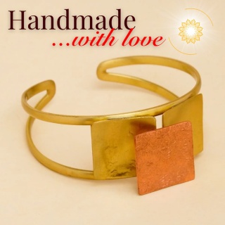 TWO TONE handverziertes schönes Kupferarmband ISHA