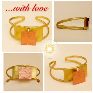 TWO TONE handverziertes schönes Kupferarmband ISHA